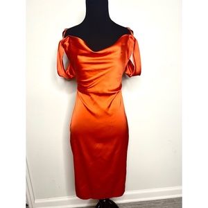 Bright orange polyester dress perfect for any event